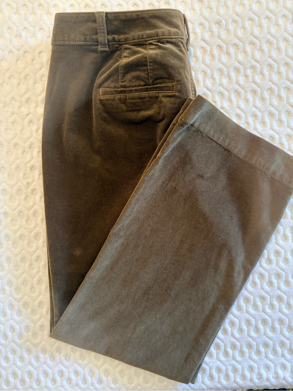 Talbots Brown Corduroy Pants with Gold Button - Picture 3 of 4